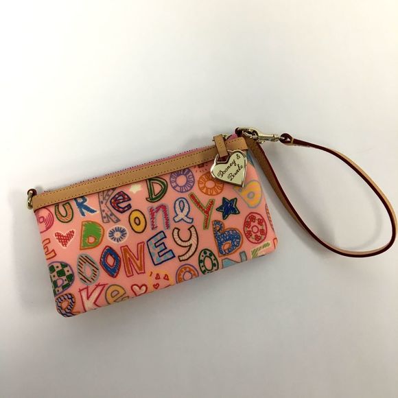 Dooney & Bourke Handbags - Dooney & Bourke Wristlet Pink with Type & Charm